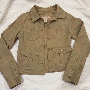 Y2K Abercrombie & Fitch Beige / Tan Button-Up Jacket women’s size Medium